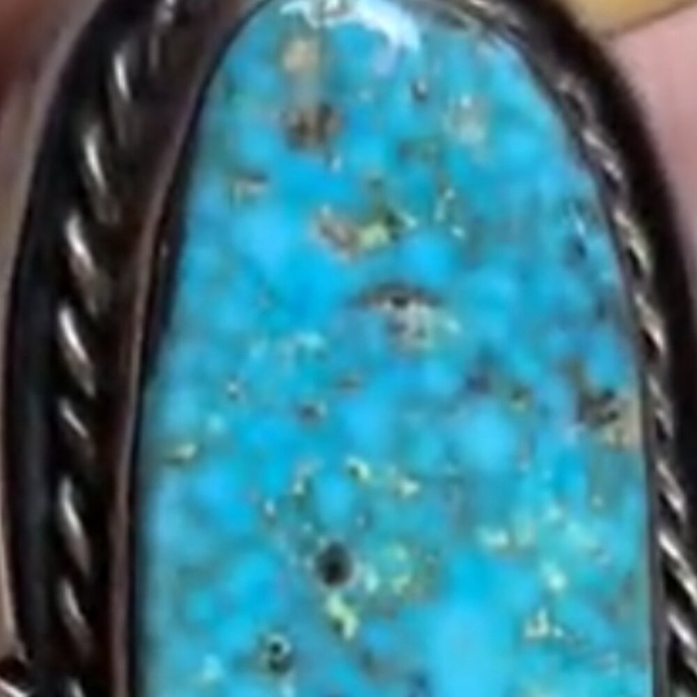 Navajo sterling silver and turquoise pendant and  brooch - Picture 8 of 8